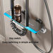 Luxury smart shower system with digital controls and key switch for easy mode switching.