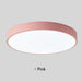 Pink round wooden LED ceiling light with modern frosted finish and adjustable brightness for rooms 5-10 sqm.