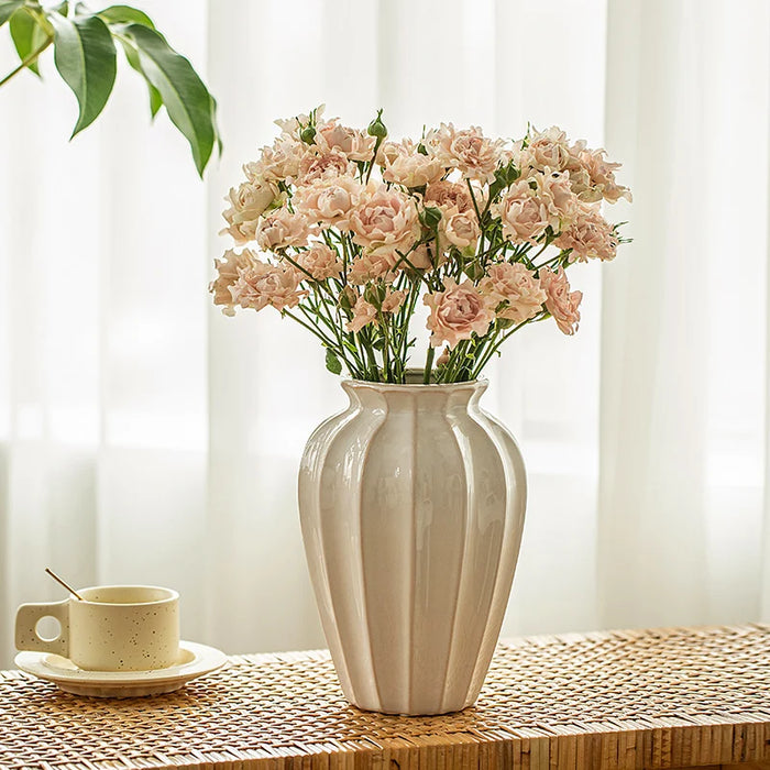 Elegant White Ceramic Vase – European Style - HomeComfort365