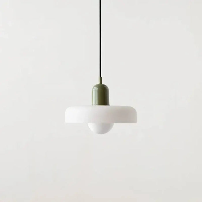 Retro Glass Pendant Light with vintage style and contemporary design hanging against a white background.