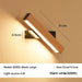 360° Rotatable LED Wall Lamp with warm white light, model B2001, dimensions 31cm by 4.5cm, sleek design for versatile lighting