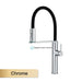 Chrome luxury magnetic kitchen faucet with magnetic suction function and dual-function spout for versatile kitchen use.