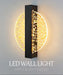 Luxurious gold foil acrylic LED wall lamp with modern Nordic design, ideal for upscale interior decor in bedrooms and living areas.