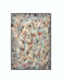 Pollock-Style Abstract Canvas featuring vivid splatters and bold brushstrokes on a vertical linen canvas, ideal for modern decor.