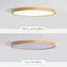 Ultra-Thin LED Nordic Wooden Ceiling Light with warm white and off effects showcasing natural wood design.