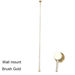 Brush gold ceiling-mounted water drop faucet with wall-mounted handle.