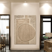 Earthen Tones Abstract Texture Art canvas with minimalist design in soft browns displayed in a modern room setting.